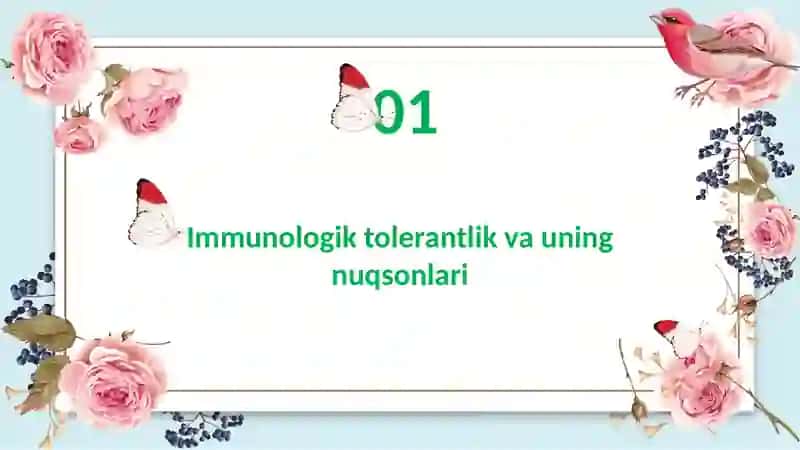 Immunologik tolerantlik nuqsonlari. Avtoimmun xastaliklar. Psevdoallergiya. Atopik kasalliklar haqida tushuncha, dori va ozuqaviy allergiya. 3
