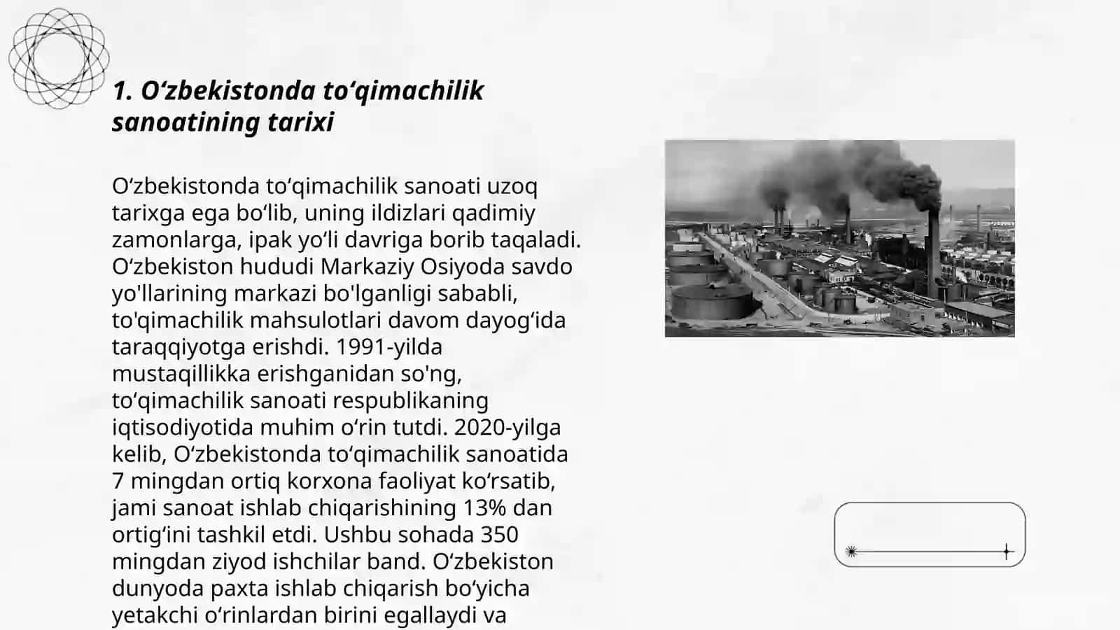 Oʻzbekistonda toʻqimachilik sanoatining tarixi 3