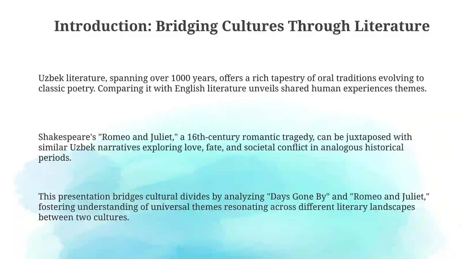 Literary Echoes: Exploring 'Days Gone By' and 'Romeo and Juliet' 3
