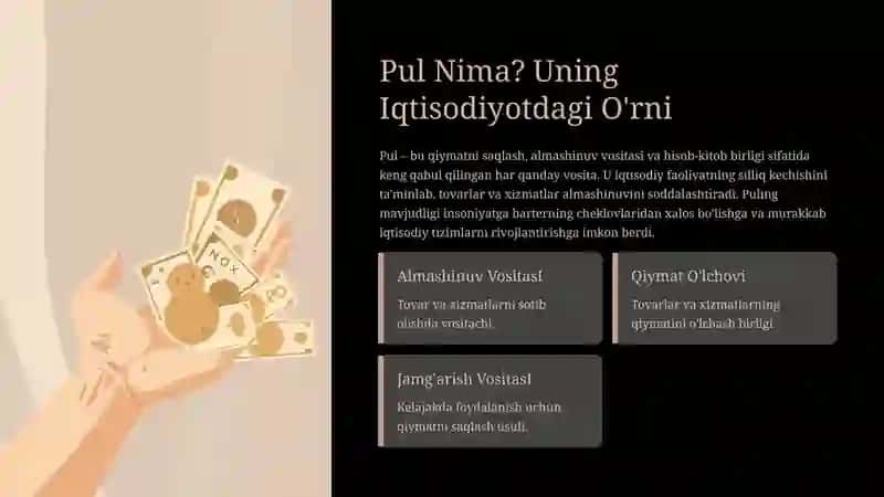 Tovar va Pul: Asosiy Tushunchalar 3