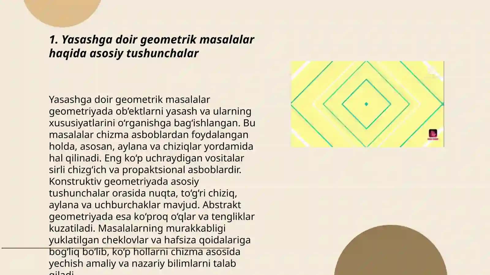 Yasashga Doir Geometrik Masalalar 3