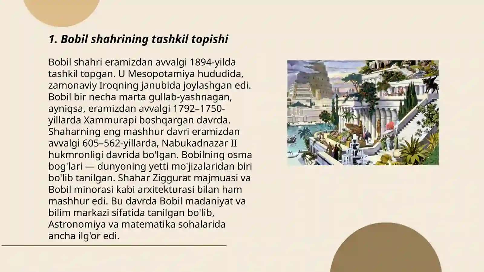 Bobil shahrining tashkil topishi 3