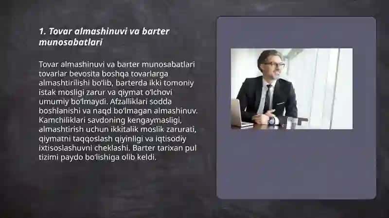 Tovar va pul munosabatlarining shakllanishi 3