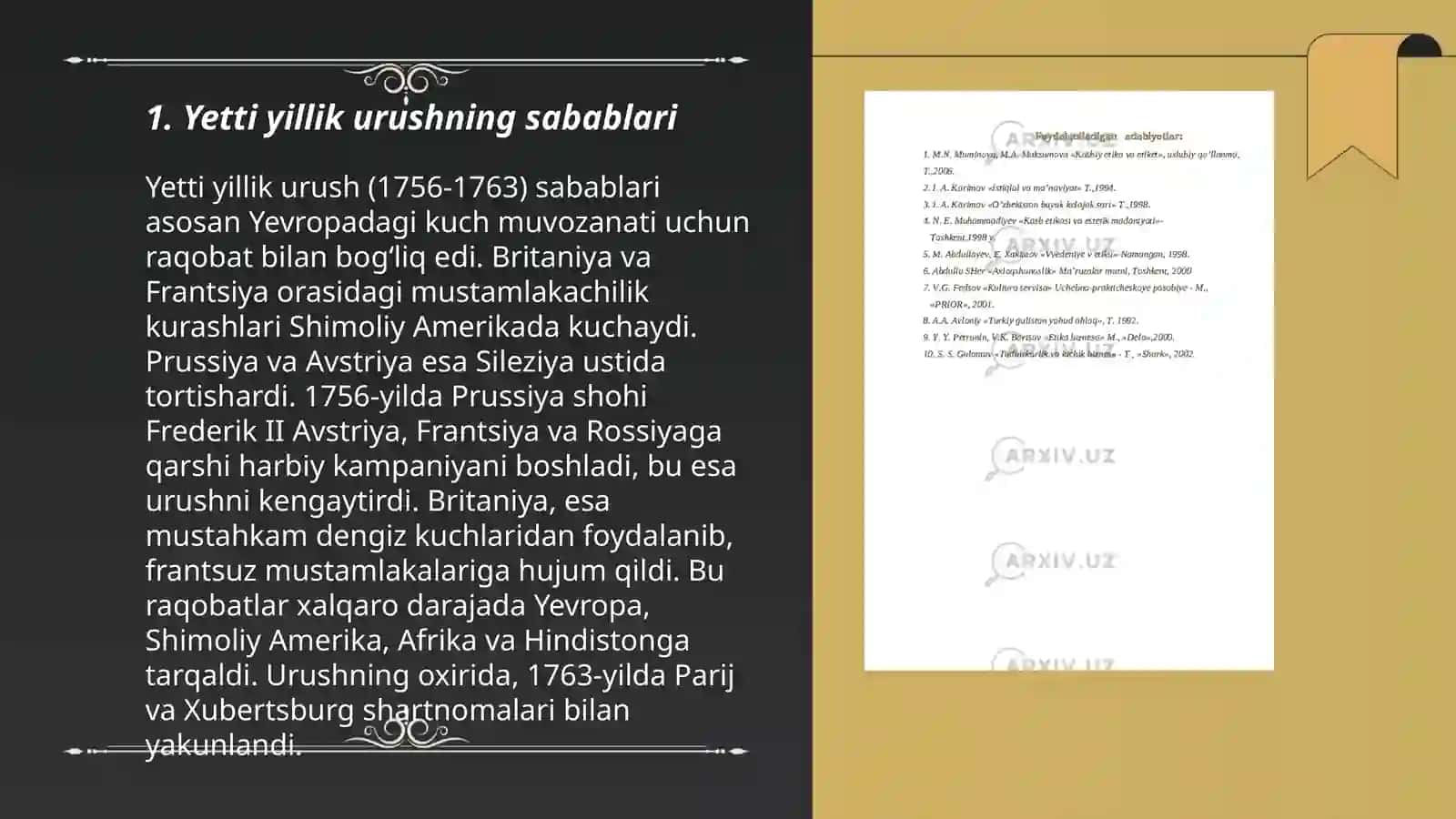 Yetti yillik urush (1756-1763) va uning XVIII asrning ikkinchi yarmida xalqaro munosabatlarga ta’siri 3