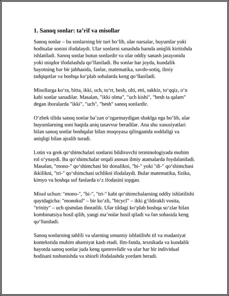 SONLAR:SANOQ VA TARTIB SONLAR.LOTIN VA GREK OLD QOʻSHIMCHALI SONLAR 3