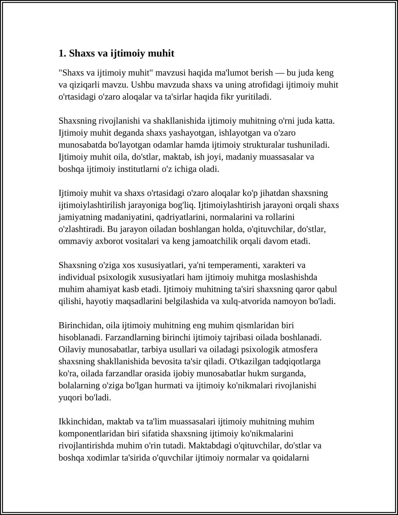 SHAXSNING IJTIMOIY USTANOVKALARI 3