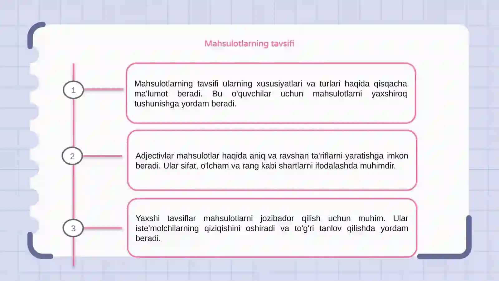 Adjectivlar va ularning tavsifi 3