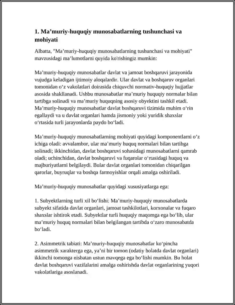 MA’MURIY-HUQUQIY MUNOSABATLAR TUSHUNCHASI VA O‘ZIGA XOS XUSUSIYATLARI 3