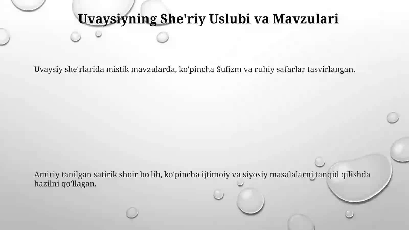Amiriy,Uvaysiy,Nodirahayotivaijodiyuzasidantaqdimot 3