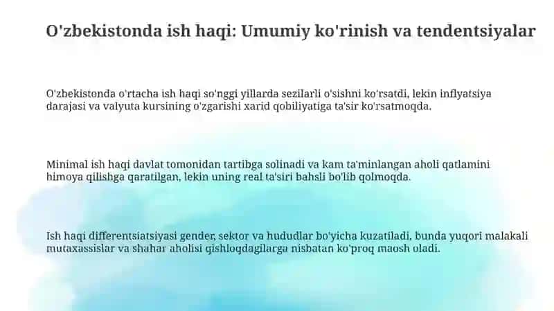 O’zbekiston Respublikasi Ish Haqqi Holati Tahlili 3