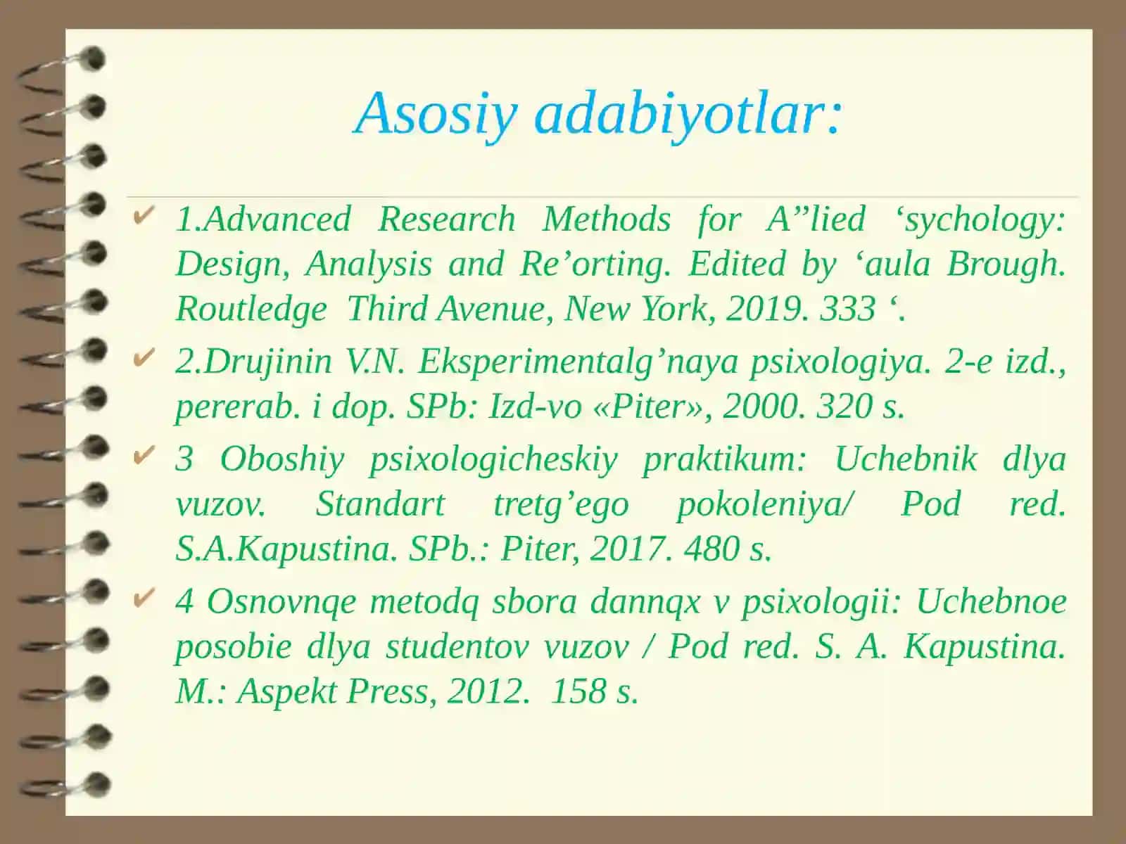 Psixologik eksperimentning asoslari. Psixologik tadqiqot metodlari klassifikasiyasi 3