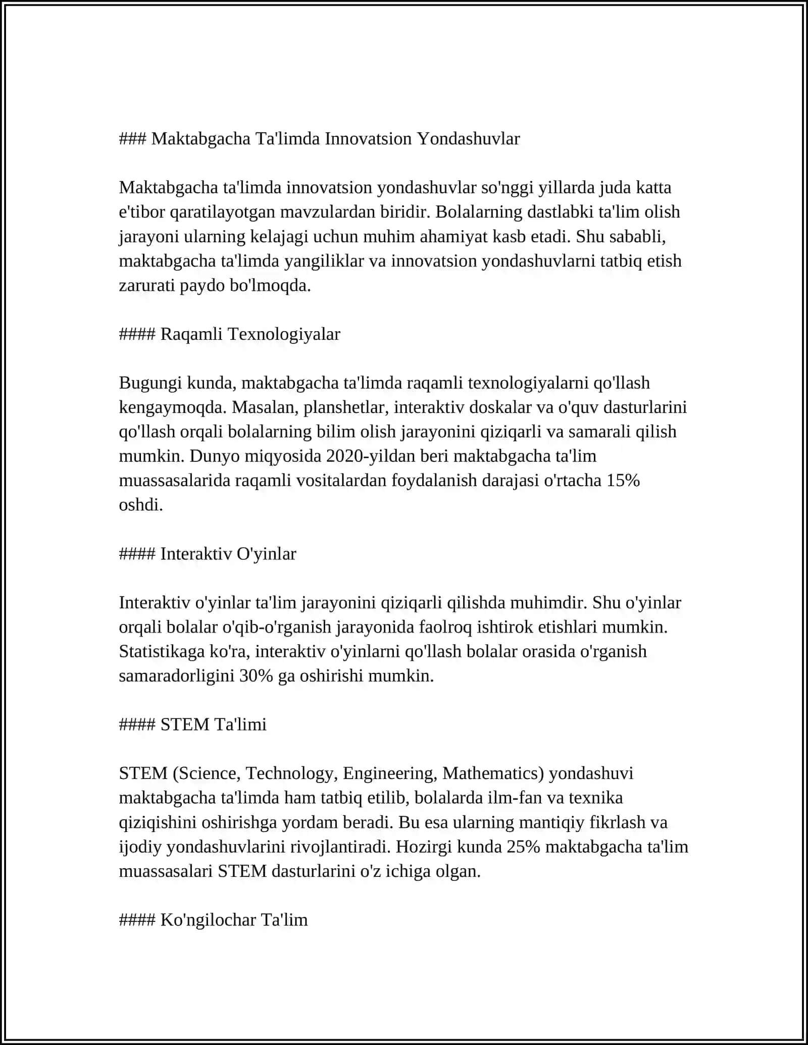 MAKTABGACHA TA'LIMDA INNOVATSIYA YONDASHUVLARI 3