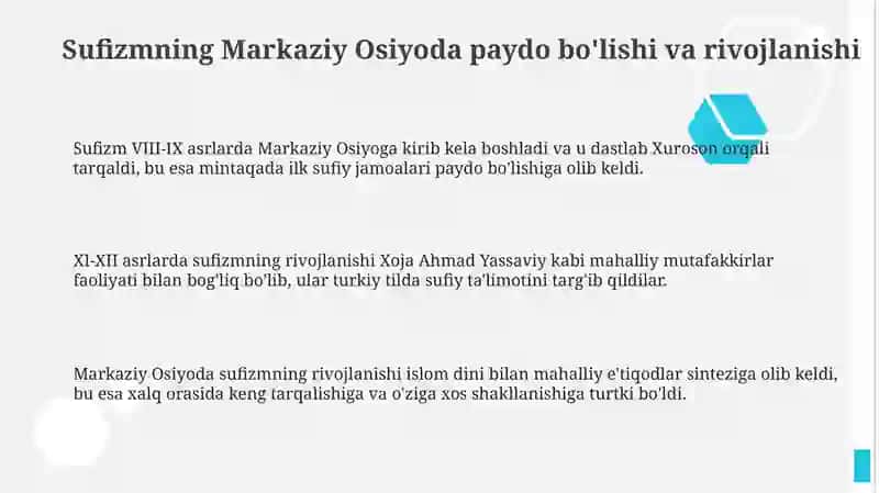 Markaziy Osiyoda tasavvuf, uning tarbiyaviy jihatlari 3