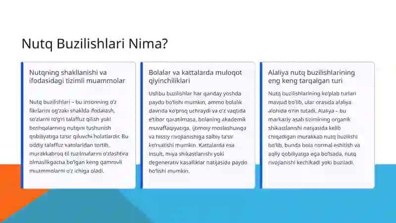 SISTEMALI NUTQ BUZILISHLARI: ALALIYA 3