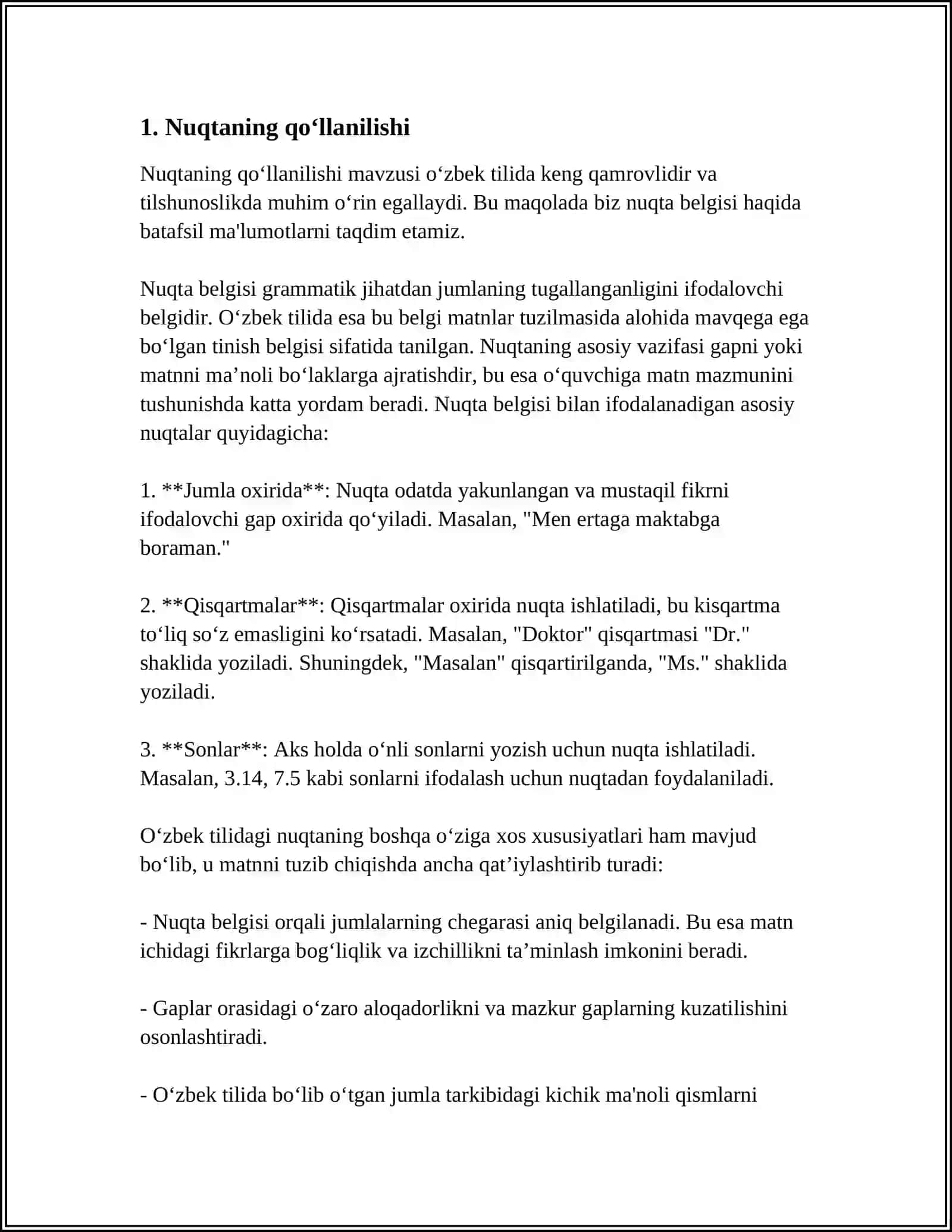 PUNKTUATSION TAHLIL KORINISHDAGI YOZMA ISHLARNI BAJARISH 3