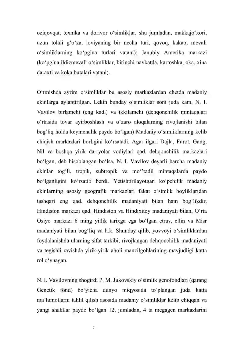 Gulli oʻsimliklarning xilma-xilligi. Manzarali oʻsimliklarning kelib chiqish markazlari. 3