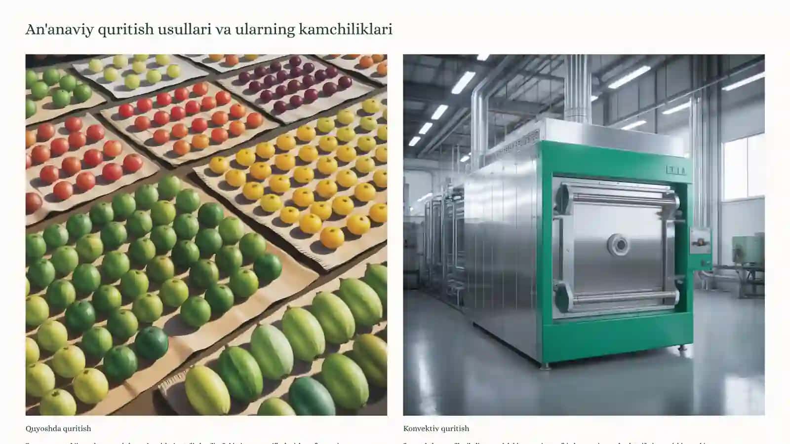 Quritish Texnologiyasi va Sifatini Oshirish Usullari 3
