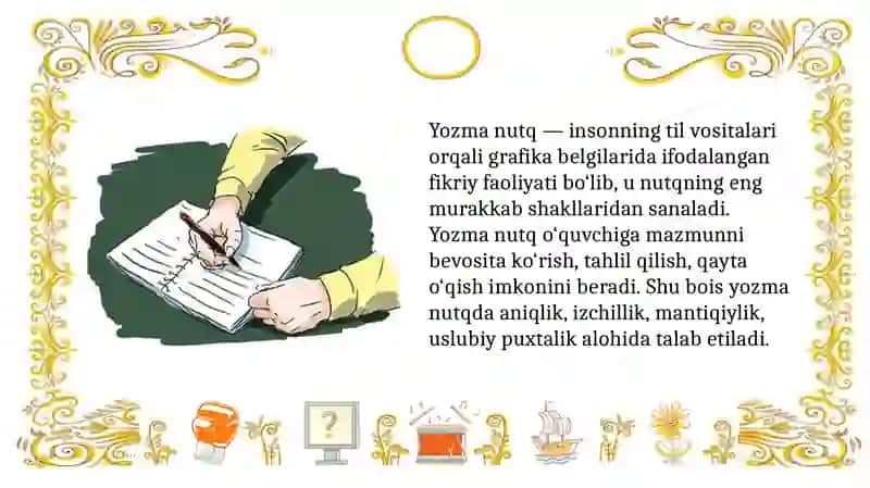 YOZMA NUTQ VA YOZMA NUTQ MADANIYATI 3
