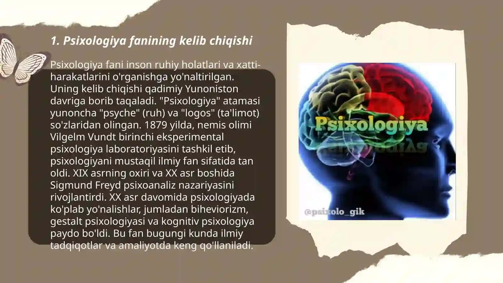 Psixologiya fanining predmeti va rivojlanish tarixi 3