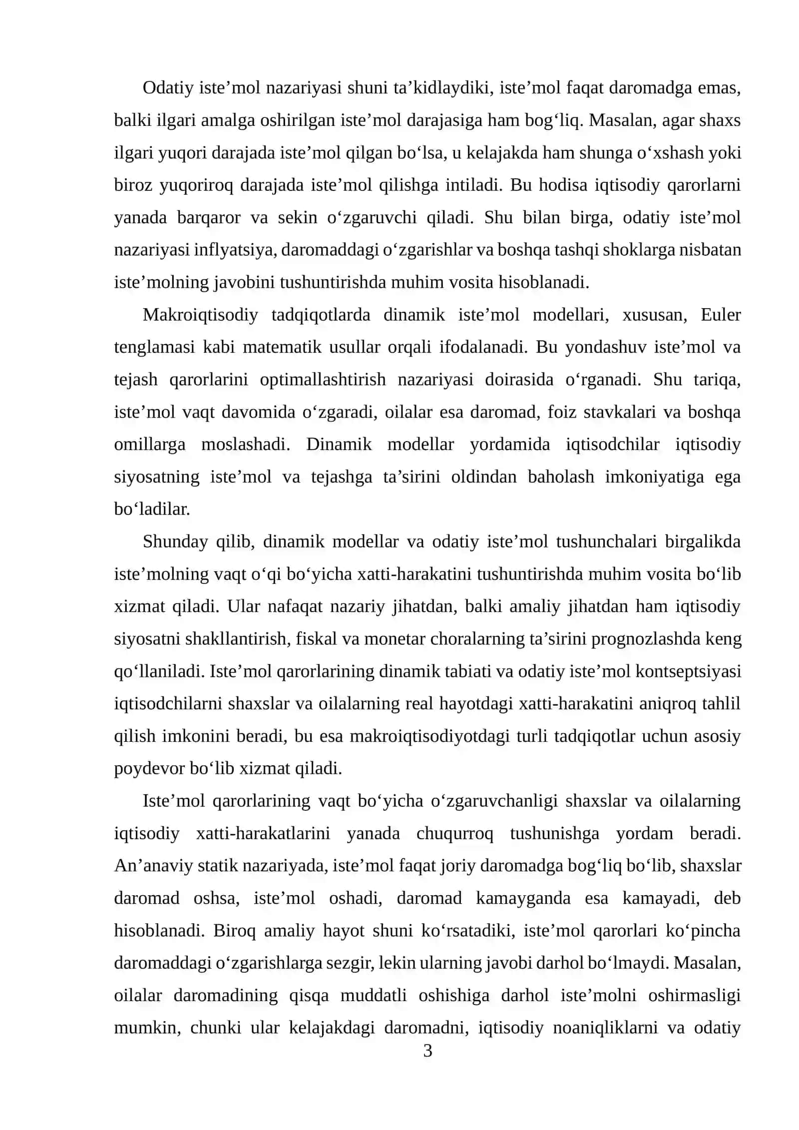 DINAMIK MODELLARIDA ISTE'MOL ODATLARI VA ODATIY ISTE'MOL 3