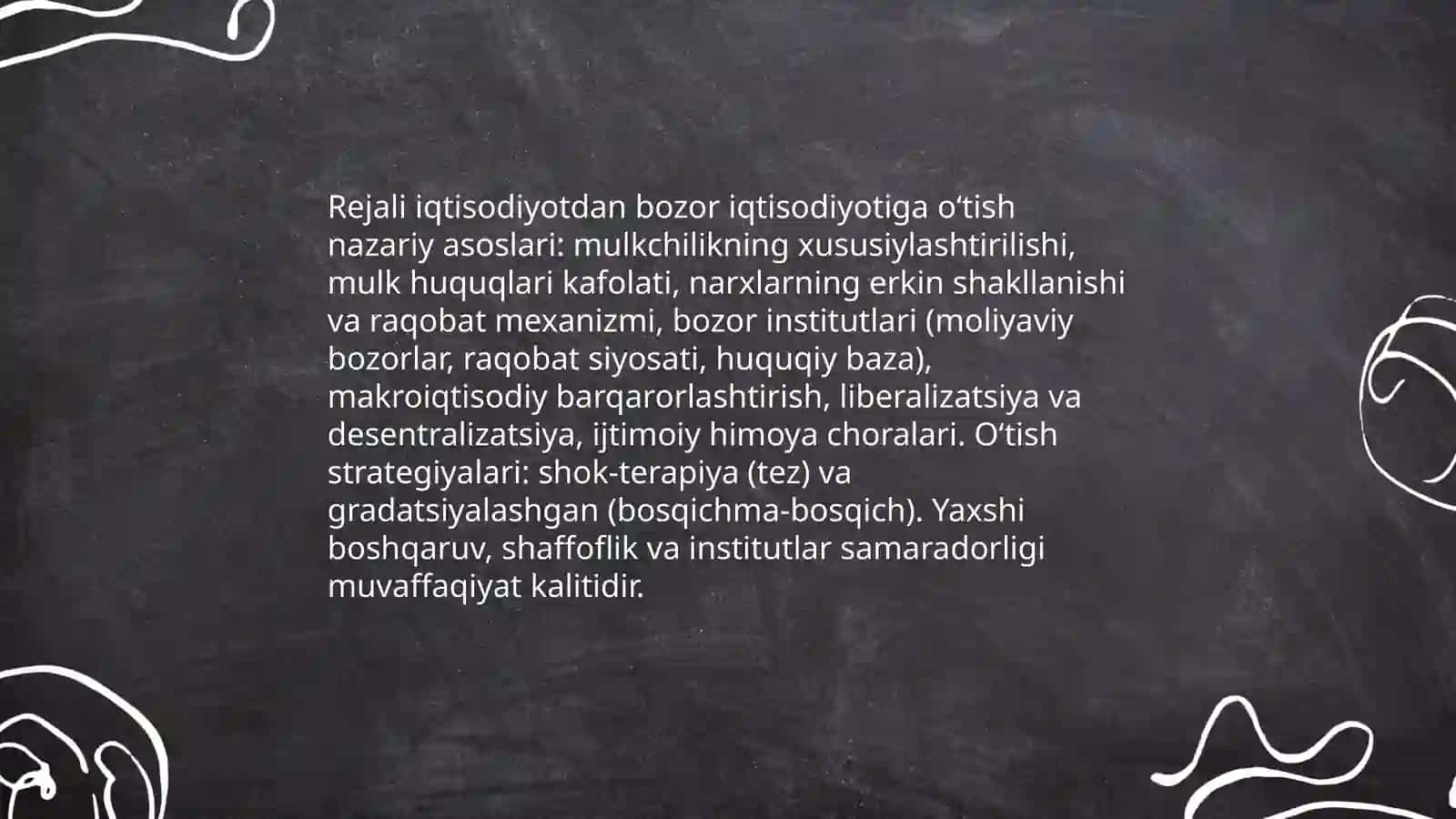 Mamuriy buyruq bozlik tizimidan bozor munosabatlariga otiw davri konsapersiyasi 3