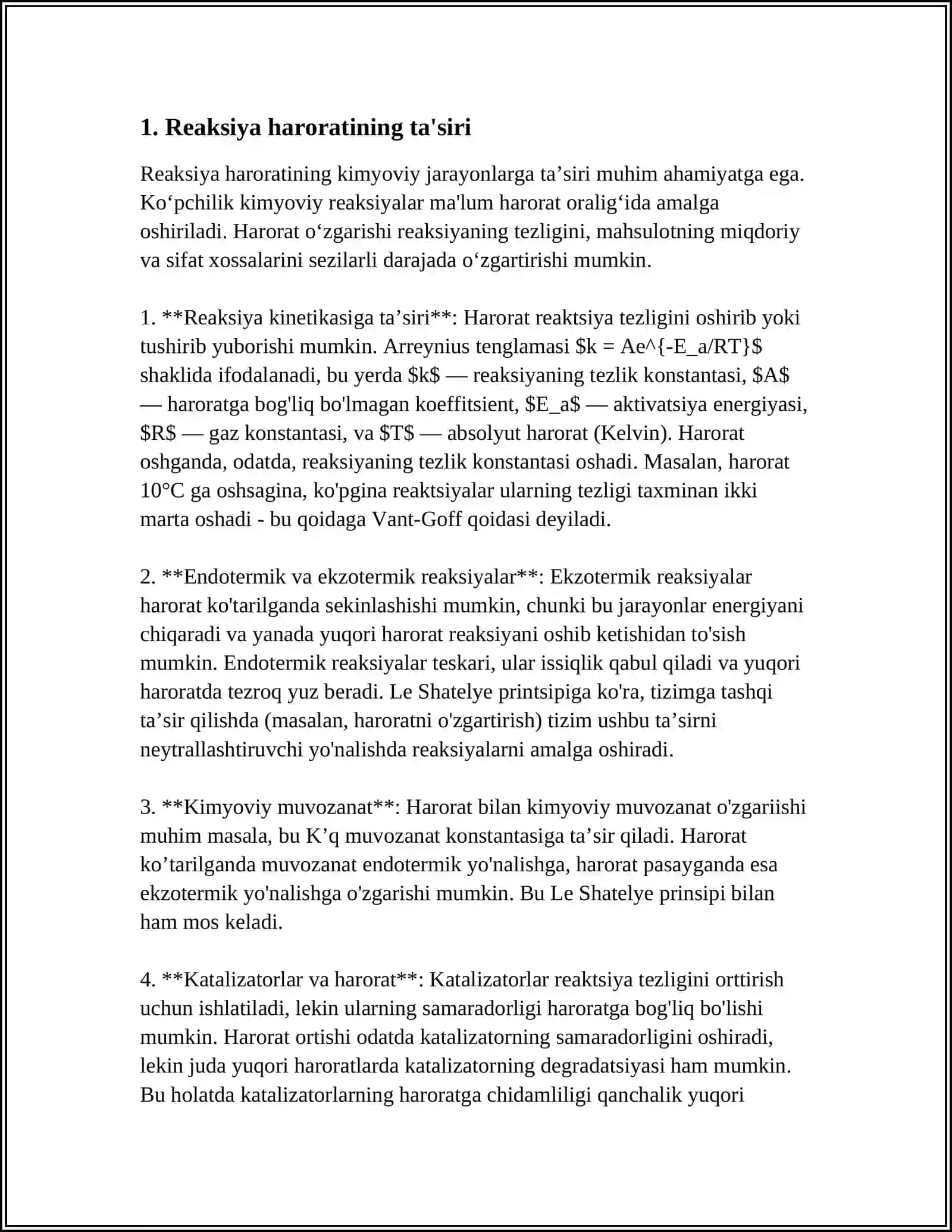 KIMYOVIY VA BIOKIMYOVIY JARAYONLAR TEZLIGI HAMDA MEXANIZMIGA TA'SIR ETUVCHI FAKTORLAR 3