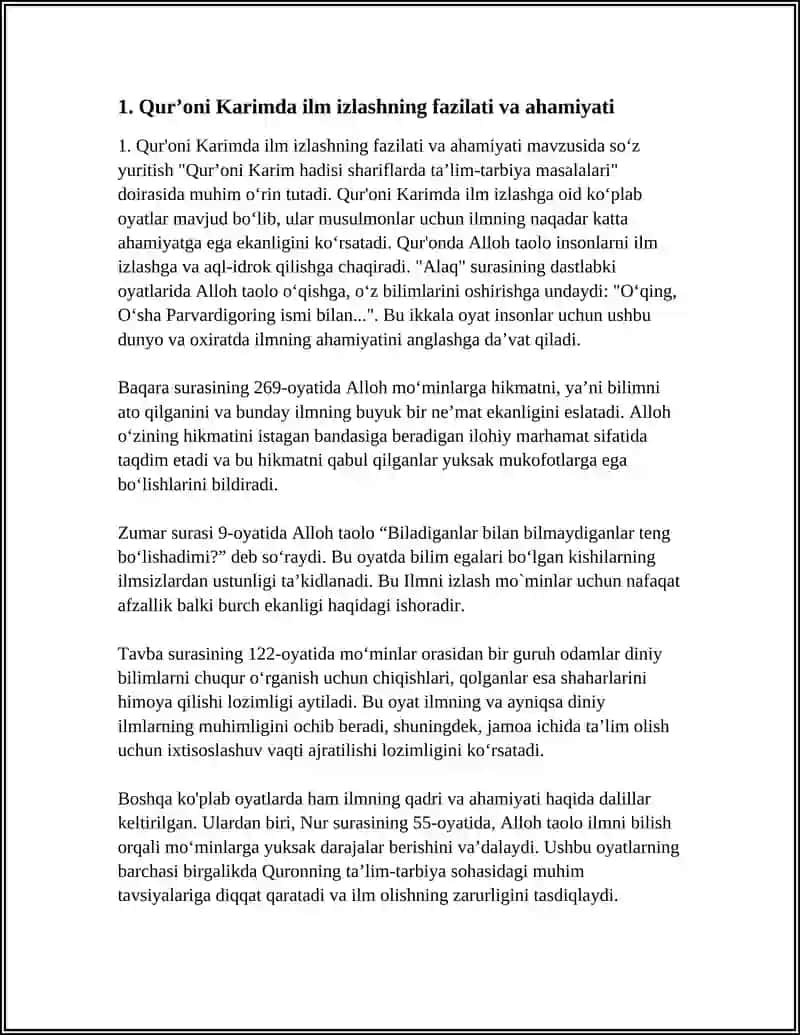 Qurʼoni Karim Hadisi Shariflarda Talim Tarbiya Masalalari 3