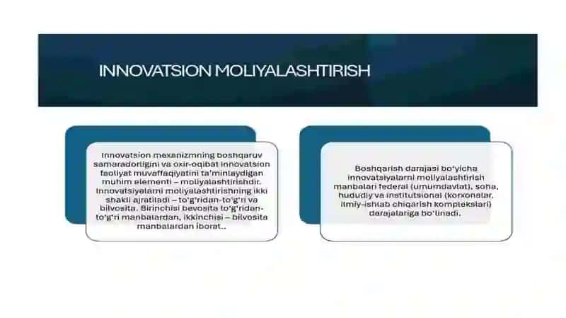 Innovatsiyalar moliyalashtirish 3