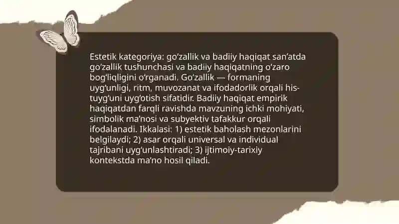 Estetik kategoriyalar va badiiy haqiqat 3