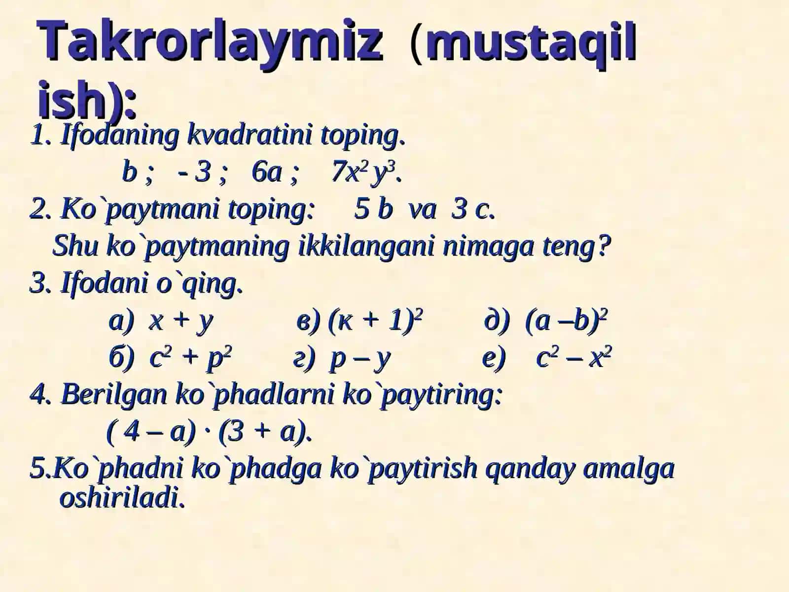 IKKIHAD YIG`INDISI VA AYIRMASINING KVADRATI 3