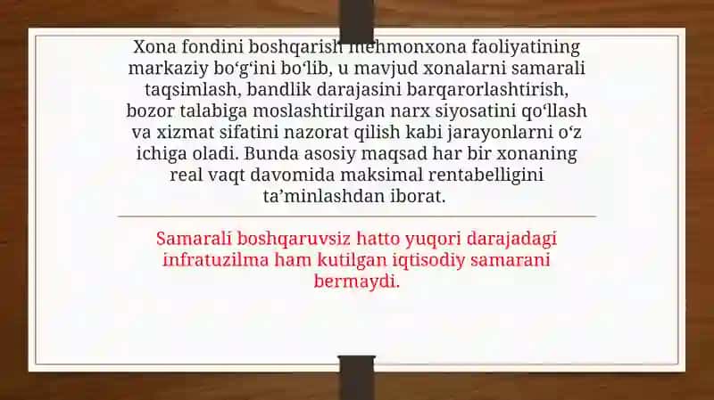 Xona fondini samarali boshqaruvi orqali daromadni optimallashtirish 3