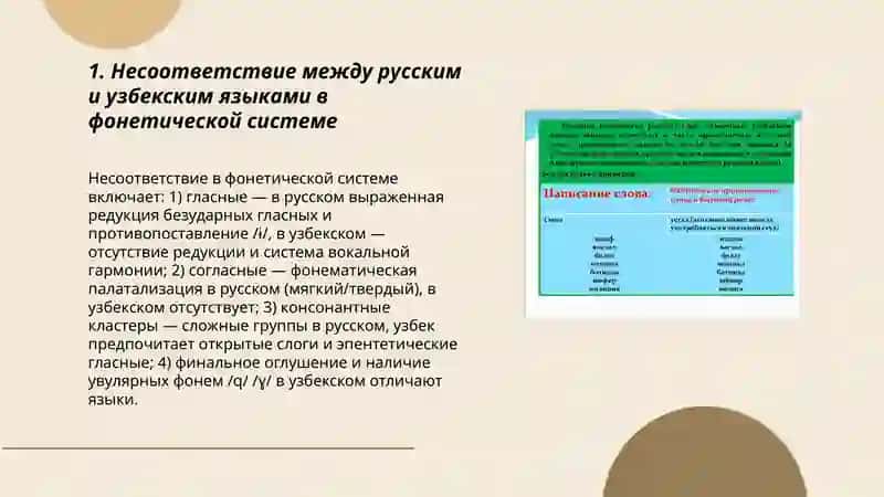 Несоответствие между русским и узбекским языками 3