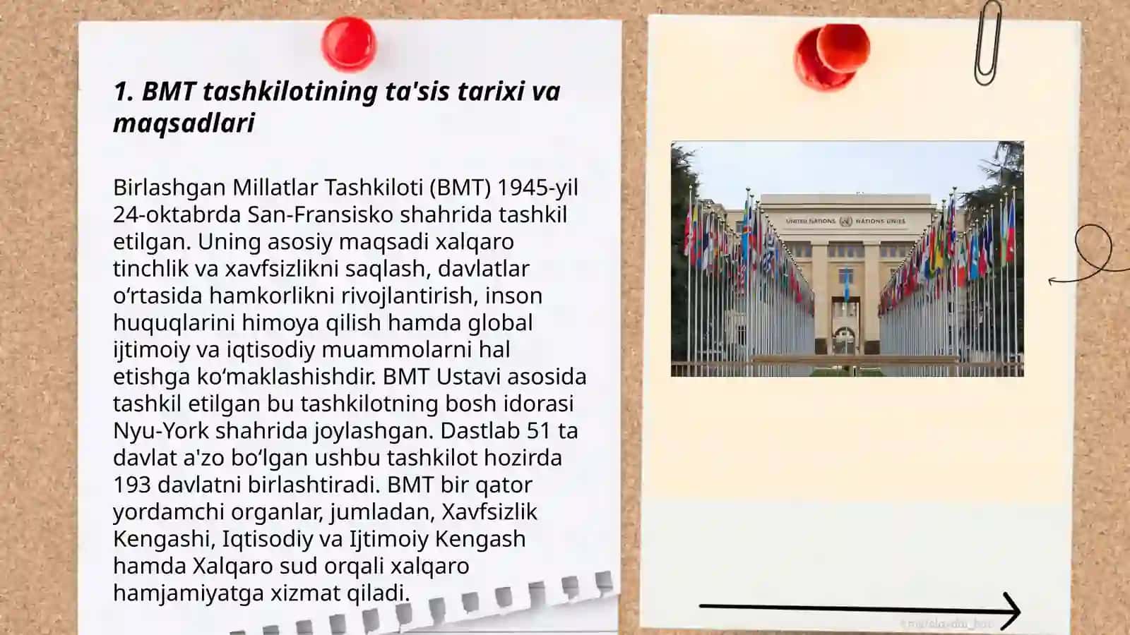 BMT tashkilotining dunyo siyosiy hayotidagi oʻrni va ahamiyati 3