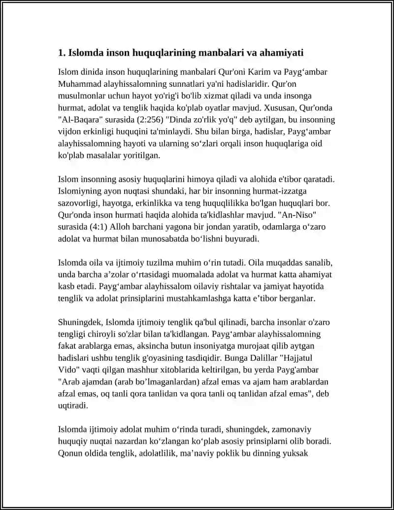 ISLOMDA INSON HUQUQLARI HIMOYASI, IJTIMOIY TENGLIK, ADOLAT VA TOLERANTLIK 3
