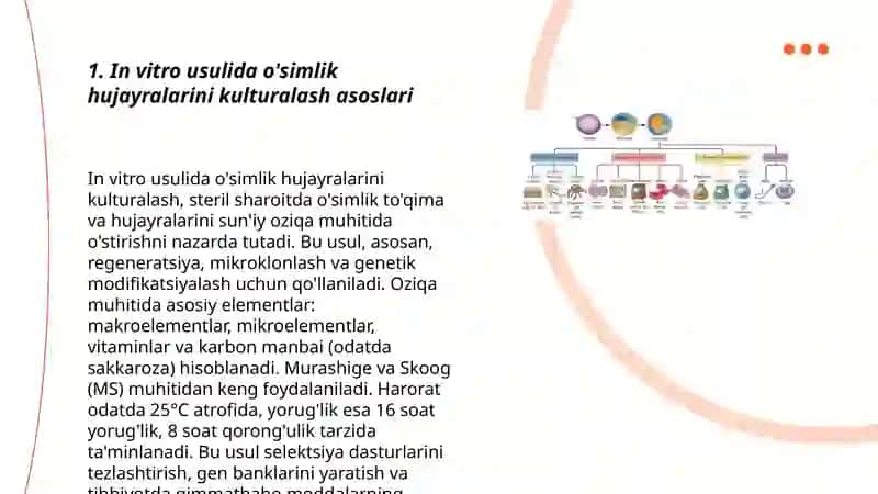 In vitro da o’simlik hujayra to’qima va organlarining kulturalash uchun oziqa muhitlari va ularni tayyrlash prinsiplari 3