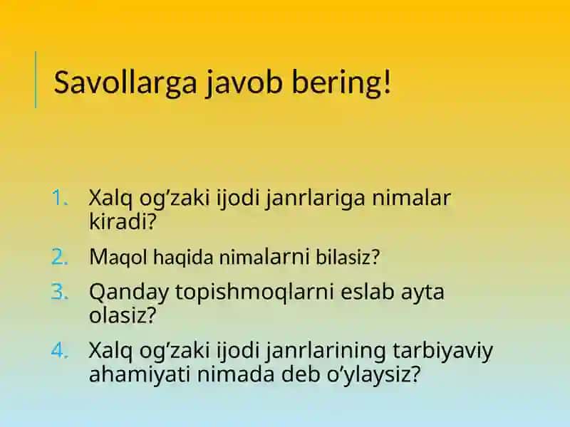 Xalq og’zaki ijodi 3