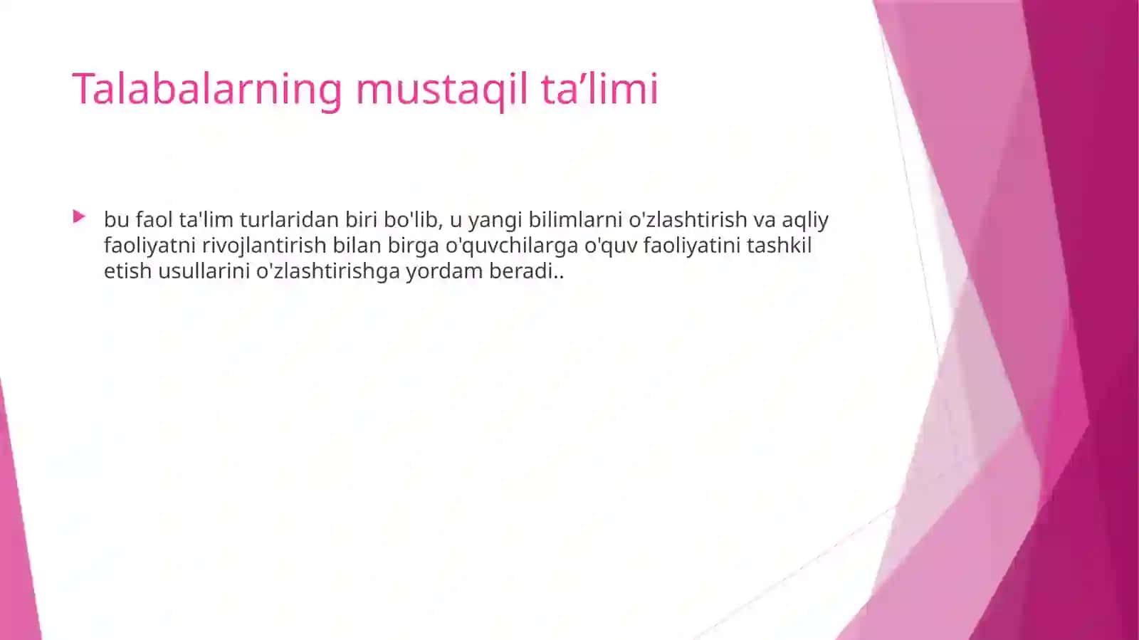 Mustaqilta'lim uchun tavsiya etiladigan mavzular 3