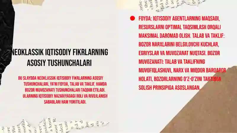 Neoklassik iqtisodiy fikrlar tushunchalari 3
