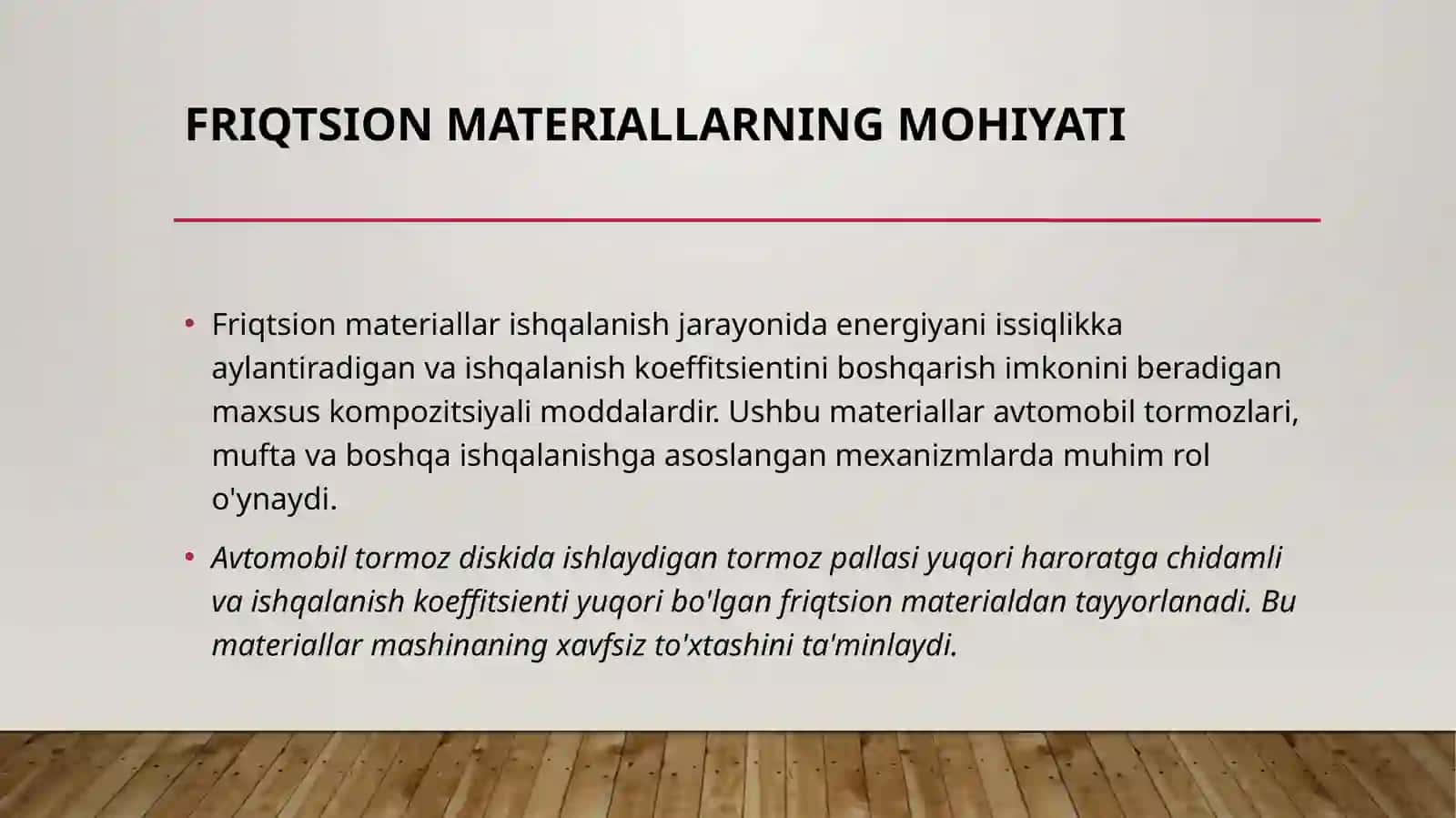 Kukun metallurgiyasi: Friqtsion materiallar 3