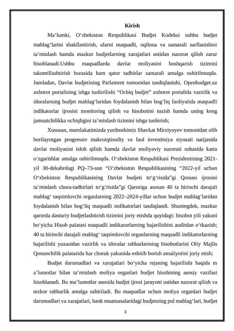 ŌZBEKISTON RESPUBLIKASI BUDJET KODEKSI 3