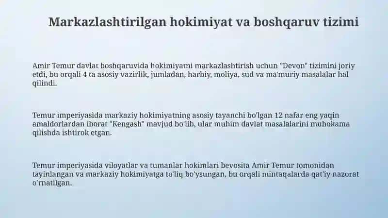 Markazlashtirilgan hokimiyat va boshqaruv tizimi 3