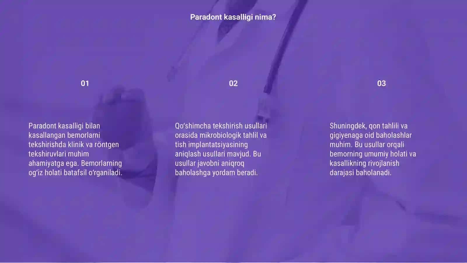 Paradont kasalligi bilan kasallangan bemorlarni qo‘shimcha tekshirish usullari 3