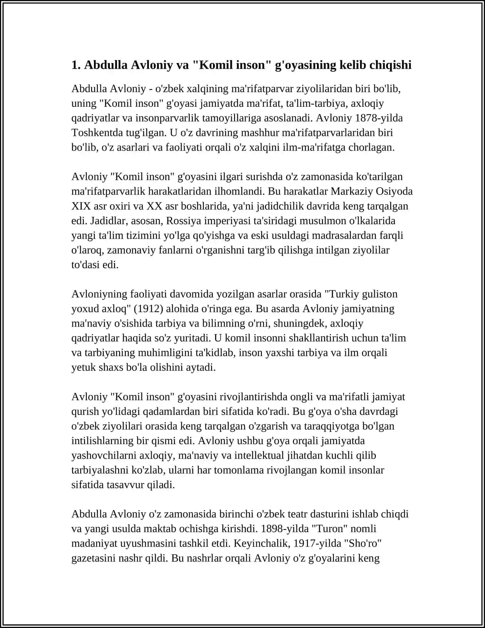 Abdulla Avloniy va "Komil inson" g'oyasining kelib chiqishi 3