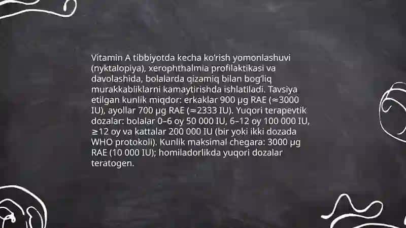 Vitaminlarni tibbiyotda qollanilishi va antivitaminlar 3