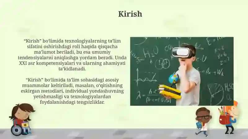 Innovatsion texnologiyalar ta’lim sifatini oshirish manbai sifatida 3