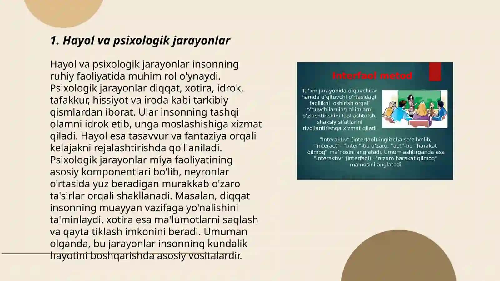 Umumiy psixologiya va pedagogika fanidan hayol mavzusi 3