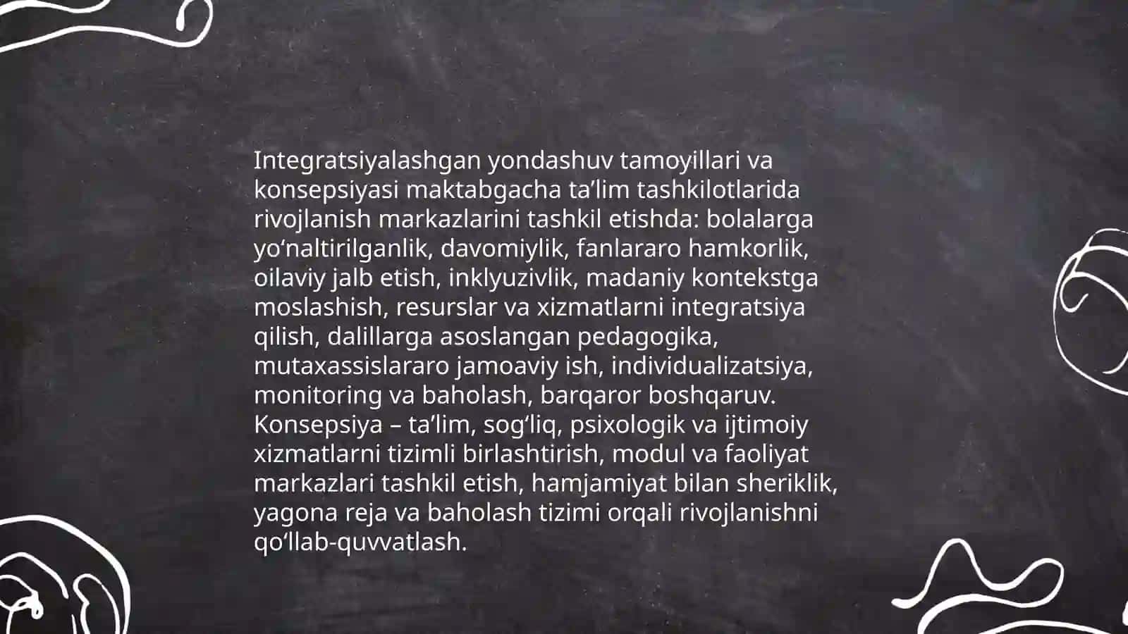Integratsiyalashgan yondashuv tamoyillari va konsepsiyasi maktabgacha ta’lim tashkilotlarida rivojlanish markazlarini tashkil etish 3