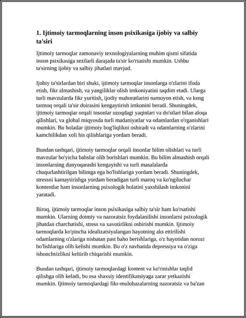 ZAMONAVIY TEXNOLOGIYALAR VA SUN'IY INTELLEKTNI INSON PSIXALOGIYASIGA IJOBIY VA SALBIY TA'SIRI 3