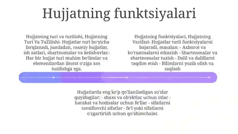 Hujjatlarning Vazifasi.Hujjatlarda SoʻZ Turkumlarining QoʻLlanilishi 3