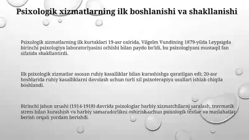 Psixalogik xizmatni tashkil qilish tarixi 3